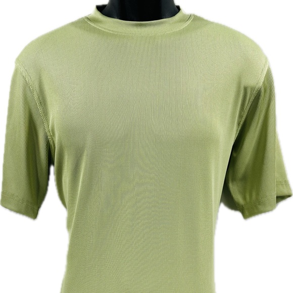 LOG-IN UOMO Dressy T-Shirt Mint Green for Men Crew Neck Ribbed Sizes S - 3XL - Picture 1 of 5